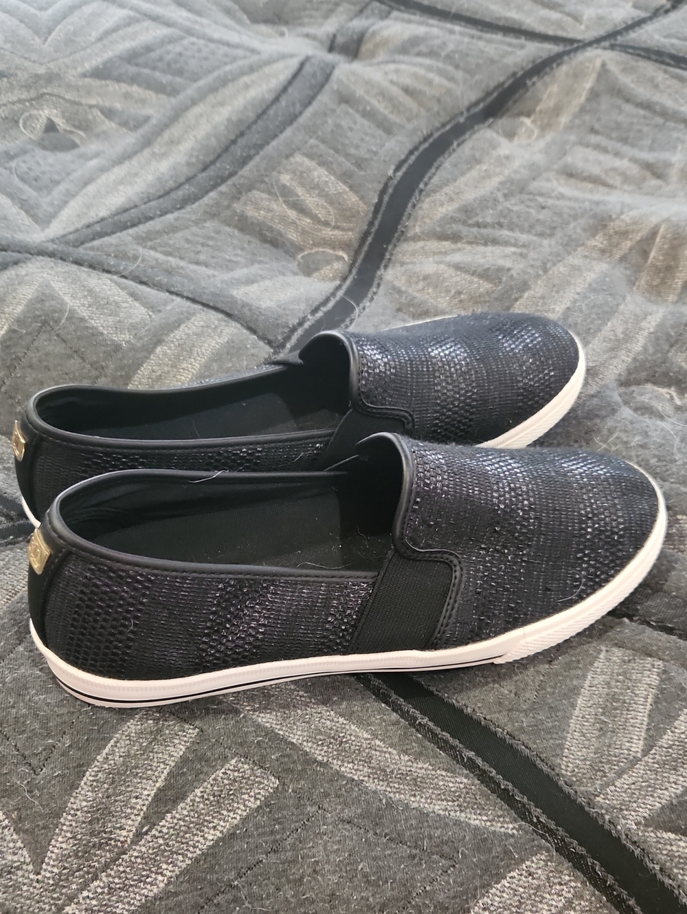 Ralph Lauren Black Slip-On Sneaker with Subtle Shine